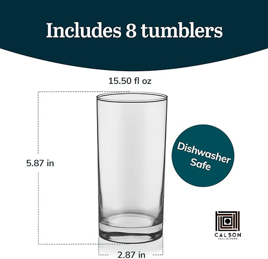 CALSON™  Tumbler Drinking Glass Sets, Durable Heavy Base Drinking Glasses