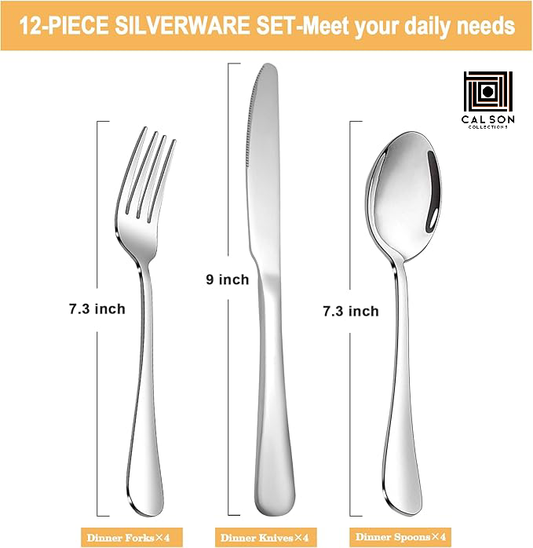 CALSON™  Stainless Steel Knives Spoon Forks Set for Home