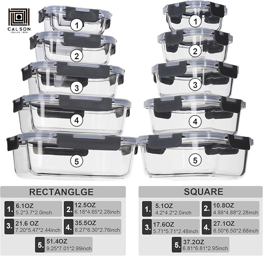CALSON™ Glass Food Storage Containers with Lids Airtight