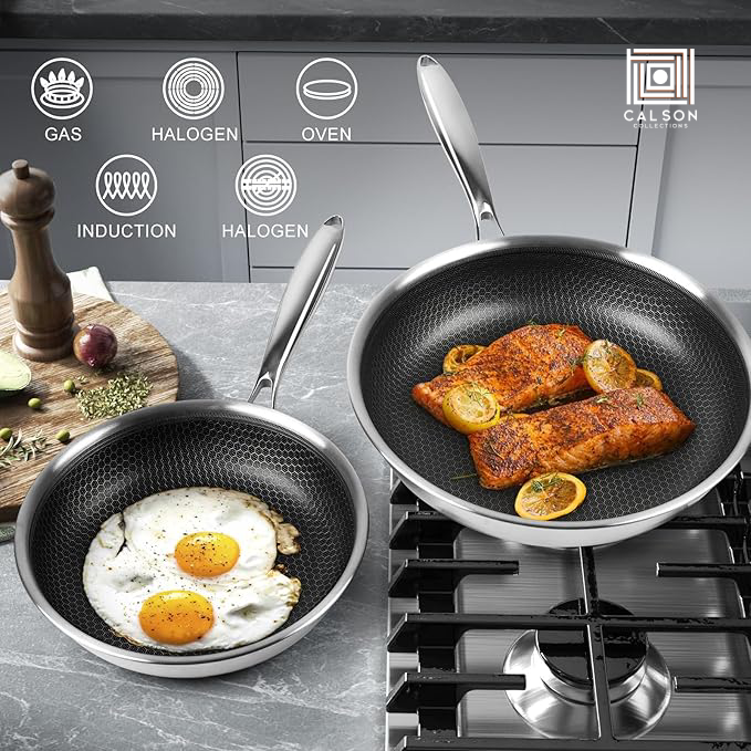 CALSON™  Stainless Steel Frying Pan Set